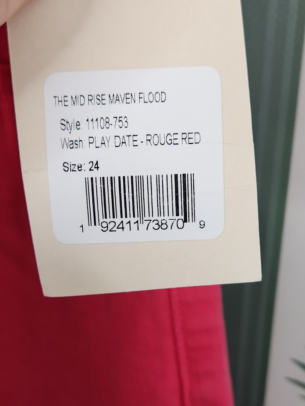 Mother Mid Rise Maven Flood - Rouge Red - Picture 5 of 5